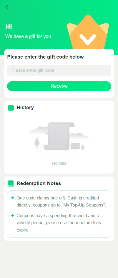 Yaar Win Gift Code Section
